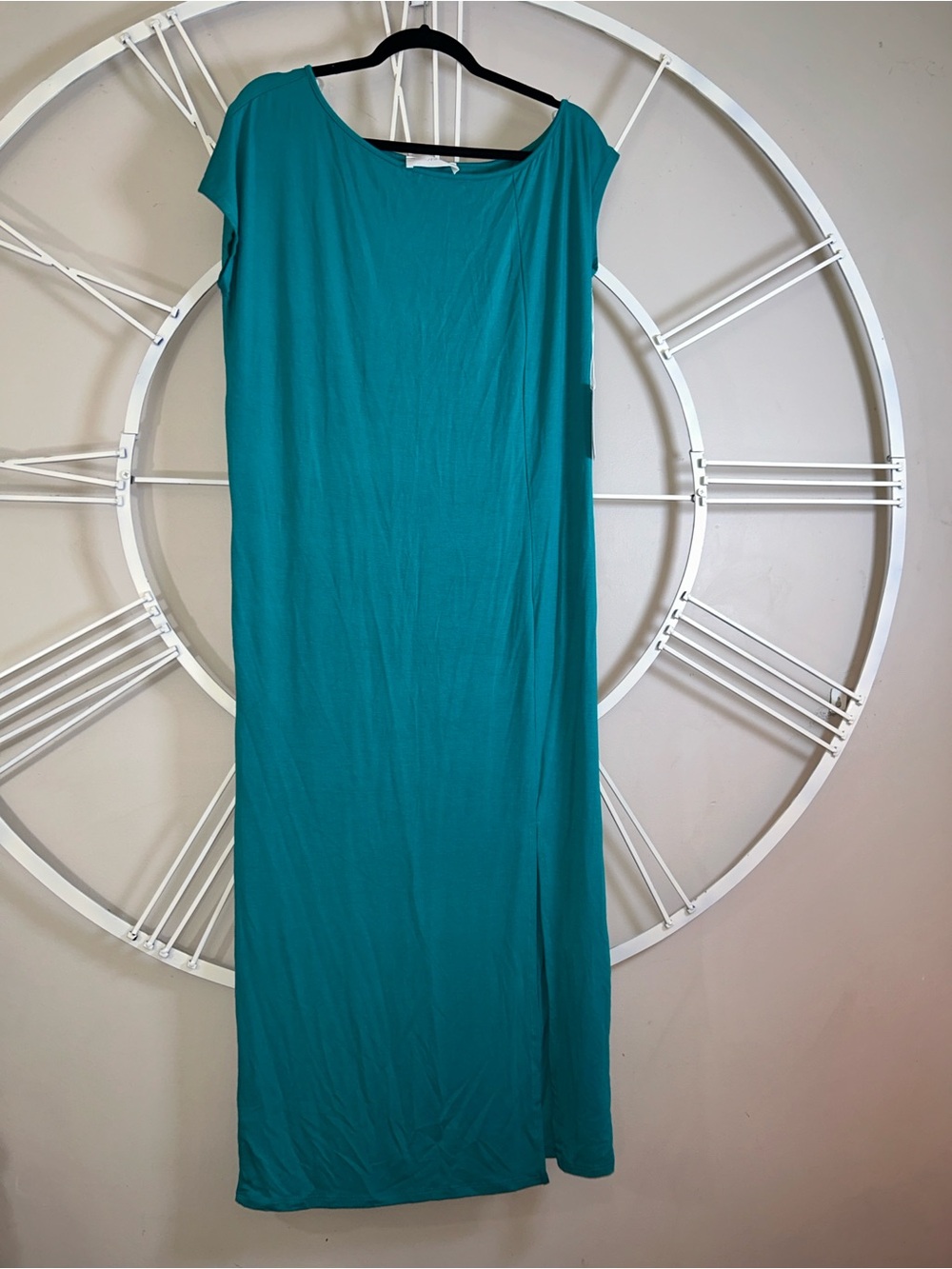 Women’s Teal Maxi Dress with Scoop Neck